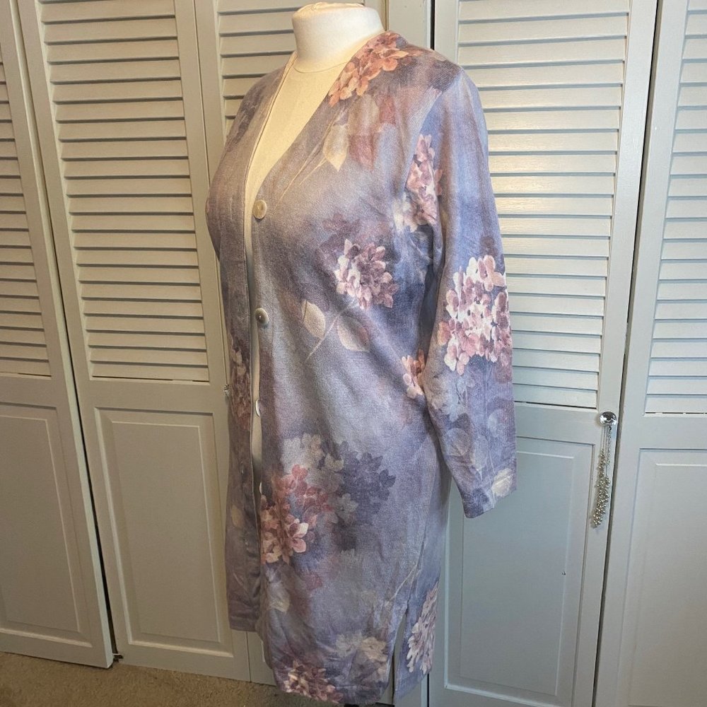 GABRIELLA T. ITALIAN MERINO WOOL BLEND LONG LINE CARDIGAN